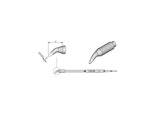 JBC Lötspitze Serie C245 Meißelform, C245862/1,2 x 0,7 mm, gebogen, 20 mm länger C245862 (Lötkartusche 2045 2245 Loetkartusche Loetspitze Lötpatrone Loetpatrone Meißelspitze C245 bleifrei) von JBC