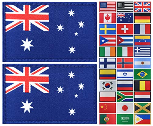 JBCD 2 Stück Australien Flagge Patch Australien Flaggen Tactical Patch Pride Flag Patch für Kleidung Hut Team Militär Patch von JBCD