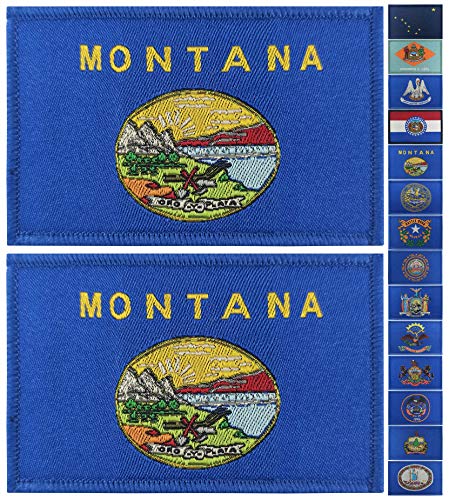 JBCD 2 Stück Montana-Flaggen-Patch, Staatsflaggen, taktischer Aufnäher, Pride-Flagge, Aufnäher für Kleidung, Hut, Team-Militär-Patch von JBCD