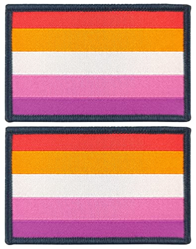 JBCD 2 Stück Pride Lesben Flagge Patch Sonnenuntergang Pride Regenbogen Flaggen LGBT Flag Tactical Patch für Kleidung Hut Patch Team von JBCD