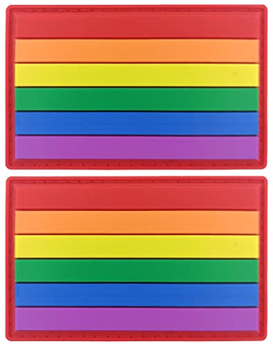 JBCD 2 Stück Pride Regenbogen Flaggen Patch LGBT Flag Patches PVC Tactical Patch Gay Pride Rubber Flag Patch für Rucksack Hut Patch Team Military Patch von JBCD