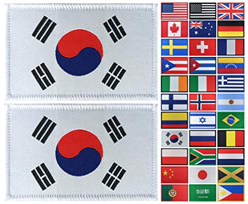 JBCD 2 Stück Südkorea Flagge Patch Südkorea Flaggen Tactical Patch Pride Flag Patch für Kleidung Hut Patch Team Military Patches von JBCD