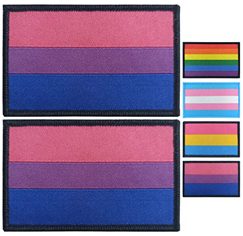 JBCD Aufnäher mit Bisexueller Flagge, Bi LGBT Flags Pride Gay Flag Tactical Patch Pride Flag Patch für Kleidung Hut Patch Team Military Patch 2 Stück von JBCD