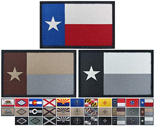 JBCD Aufnäher mit Texas-Flagge, Bundesstaaten, taktischer Aufnäher, Pride-Flagge, für Kleidung, Hut, Team-Militär-Patch, 3 Stück von JBCD