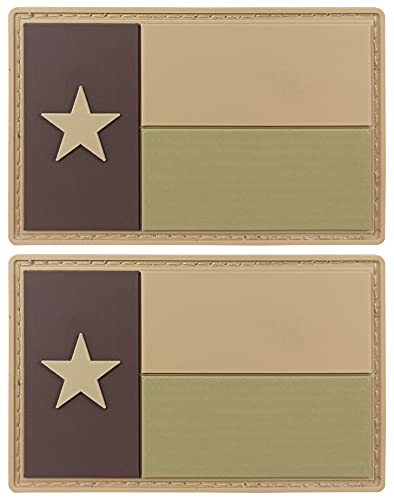 JBCD Texas Flag Patch Tactical PVC Rubber Hook and Loop Fastener Patch, 2 Pack von JBCD