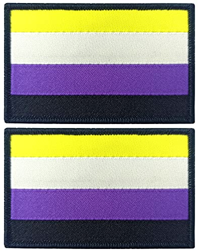 JBCD 2 x Non-Binary Pride Flags – Gender Queer, LGBT, Nonbinary Flag for Hat or Team Patch von JBCD