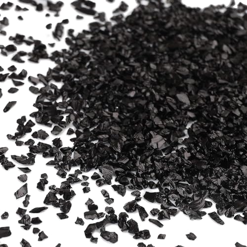 JBEIY Schwarz Zerkleinertem Glas Glitzer für Epoxidharz, 200g 2-4mm Unregelmäßigen klobig Glitzer, für Epoxidharz Füllstoff, Basteln, Vasenfüllung, Dekoration Herstellung von JBEIY