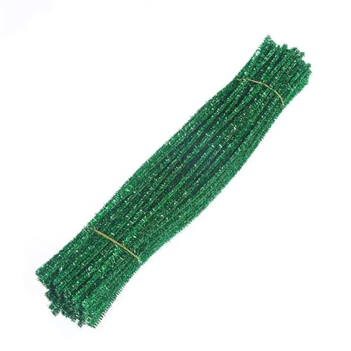 JBJYGSG 50/100 Stück Chenille Sticks Stem Pfeifenreiniger Hand Handwerk Lernspielzeug DIY handgemachtes Kunstzubehör Für DIY Kinder Bastel Dekorieren(Dark Green,50pcs) von JBJYGSG