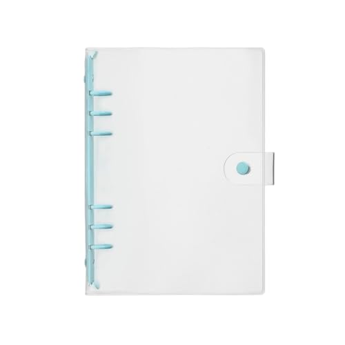 JBJYGSG Transparente Dokumententasche A5 A6 Transparent PVC Lose-Blatt Notebook Abdeckung Ordner Farbe 6 Ring Binder Tagebuch Journal Planer Schule Schreibwaren Für Dokumente Organisieren(Blue-A6) von JBJYGSG