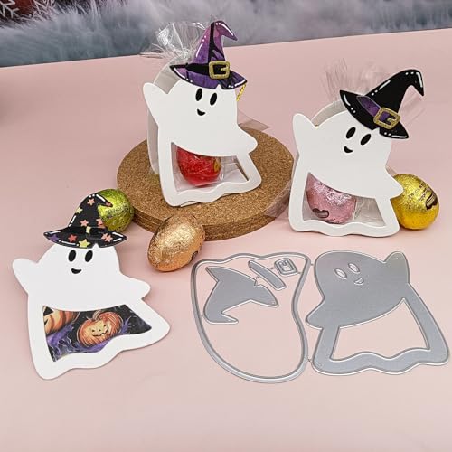 Alinacutle Metall-Stanzform und transparente Stempel für Papierhandwerk, handgefertigte Kartenherstellung, Grußkarten, Scrapbooking und Albumkunst von Alina Crafts (Halloween Cute Ghost Stanzformen) von JBQUEEN