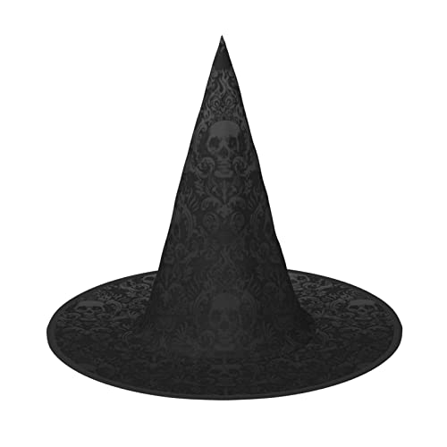 JBYJBX Gothic-Tapete, Totenkopf-Druck, Halloween-Hut, Kostüme, Hexenhut für Party und Cosplay, Hexenparty-Dekorationen von JBYJBX