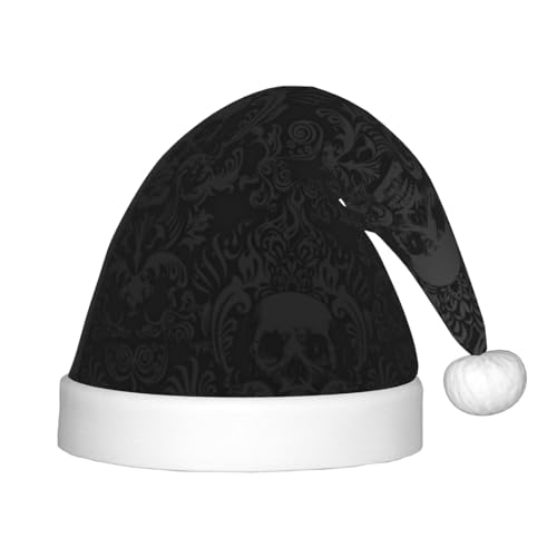 JBYJBX Gothic-Tapete, Totenkopf-Druck, Weihnachtsmütze, Outdoor-Zubehör, Partys, Unisex, Hut, Urlaub, Kopfbedeckung und Geschenk von JBYJBX