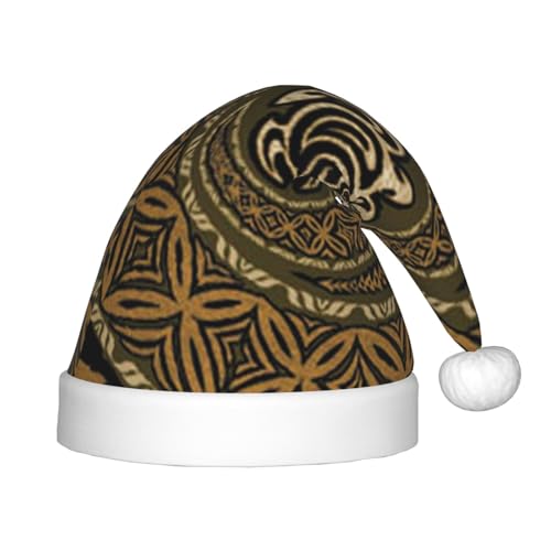 JBYJBX Hawaiianische Tapa Honu Schildkröte Druck Weihnachtsmütze Outdoor Xmas Accessoires Partys Unisex Hut Urlaub Kopfbedeckung & Geschenk von JBYJBX