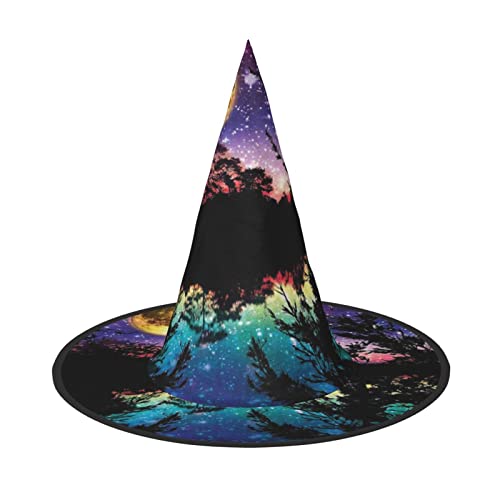 JBYJBX Jbyjbxnight Himmel mit Bäumen Druck Karneval Halloween Hexenhut Motto-Partys Hut Cosplay Maskerade Urlaub Dekor JBYJBX Jbyjbxnight Himmel mit Bäumen Druck Karneval Halloween Hexenhut Motto-Partys Hut Cosplay Maskerade Urlaub Dekor von JBYJBX