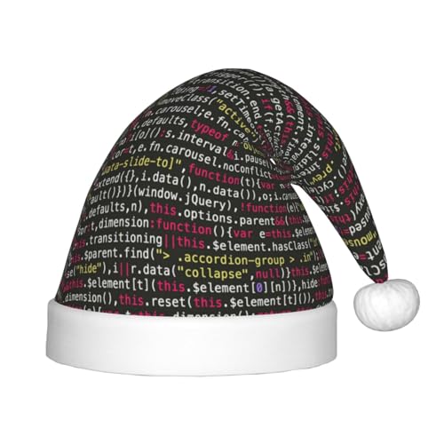 JBYJBX Programmierer Programmiercode Druck Weihnachtsmütze Outdoor Xmas Zubehör Partys Unisex Hut Urlaub Kopfbedeckung & Geschenk von JBYJBX