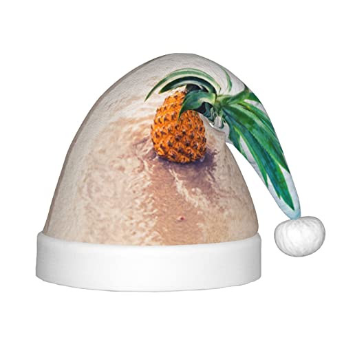 JBYJBX Weihnachtsmütze mit Ananas-Motiv am Meer, für den Außenbereich, Weihnachtszubehör, Partys, Unisex, Urlaub, Kopfbedeckung und Geschenk von JBYJBX