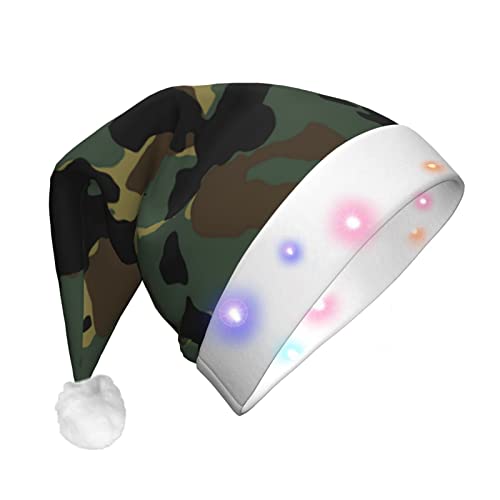 JBYJBX Weihnachtsmütze mit Camouflage-Muster, LED-Weihnachtsmütze für Erwachsene, Weihnachtsmütze mit Lichtern, Weihnachtszubehör von JBYJBX