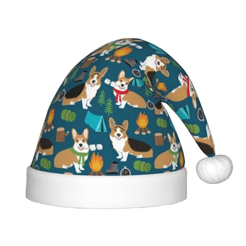 JBYJBX Weihnachtsmütze mit Hunde-Aufdruck, Outdoor, Weihnachtszubehör, Partys, Unisex, Urlaub, Kopfbedeckung und Geschenk von JBYJBX