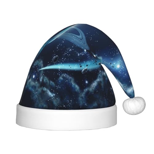 JBYJBX Weihnachtsmütze mit Mond- und Sternen- und Planeten-Druck, für den Außenbereich, Weihnachtszubehör, Partys, Unisex, Urlaub, Kopfbedeckung und Geschenk von JBYJBX