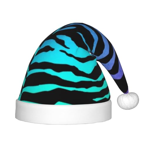 JBYJBX Weihnachtsmütze mit Zebrastreifen, Violett, Blau, Grün, Camouflage, für den Außenbereich, Weihnachtszubehör, Partys, Unisex, Urlaub, Kopfbedeckung und Geschenk von JBYJBX