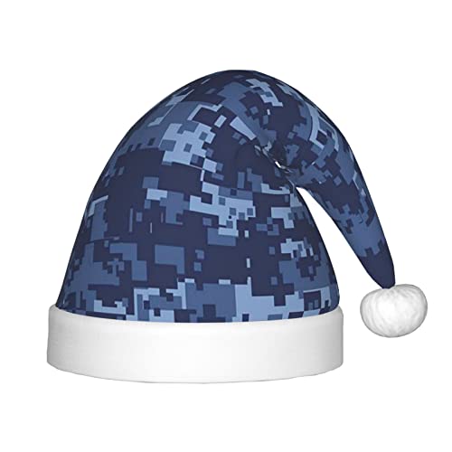 JBYJBX Weihnachtsmütze mit blauem Camouflage-Muster, für den Außenbereich, Weihnachtszubehör, Partys, Unisex, Urlaub, Kopfbedeckung und Geschenk von JBYJBX