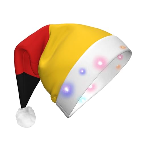 JBYJBX Weihnachtsmütze mit deutscher Flagge, LED-Weihnachtsmütze für Erwachsene, Weihnachtsmütze mit Lichtern, Weihnachtszubehör von JBYJBX