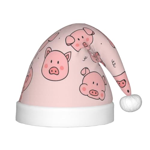 JBYJBX Weihnachtsmütze mit niedlichem Schweine-Druck, für den Außenbereich, für Partys, Unisex, Kopfbedeckung und Geschenk von JBYJBX