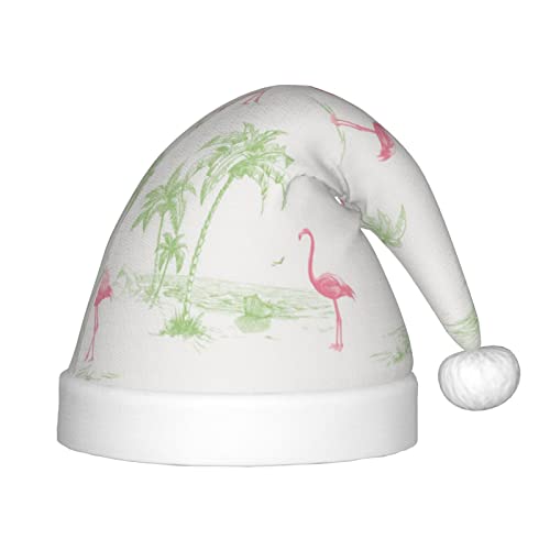 JBYJBX Weihnachtsmütze mit rotem Flamingo-Druck, für den Außenbereich, Weihnachtszubehör, Partys, Unisex, Urlaub, Kopfbedeckung und Geschenk von JBYJBX