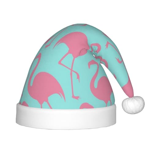 JBYJBX Weihnachtsmütze mit rotem Flamingo-Druck, für den Außenbereich, Weihnachtszubehör, Partys, Unisex, Urlaub, Kopfbedeckung und Geschenk von JBYJBX