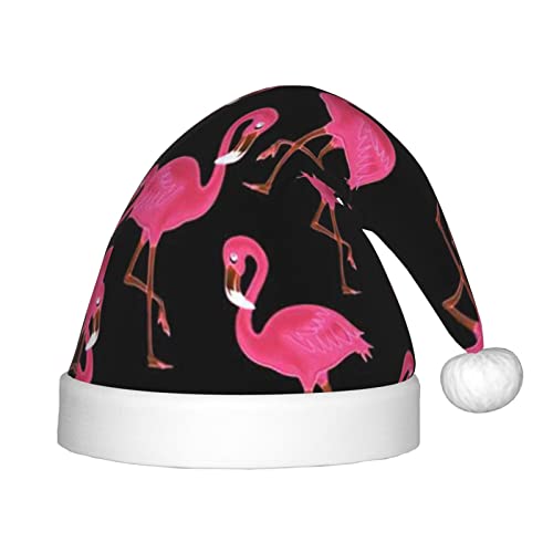 JBYJBX Weihnachtsmütze mit schönem rotem Flamingo-Druck, für den Außenbereich, Weihnachtszubehör, Partys, Unisex, Urlaub, Kopfbedeckung und Geschenk von JBYJBX