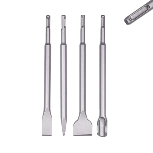 4-Teilig SDS Plus Meißel Set,SdS Meißel, Meisel, Fliesenmeißel SDS Plus, Meissel, SdS Meißel Set,Meiselset für Bohrhammer,1 Spitzmeißel,1 Flachmeißel 20mm,1 Flachmeißel 40mm,1 Flächenmeißel von JCAKES