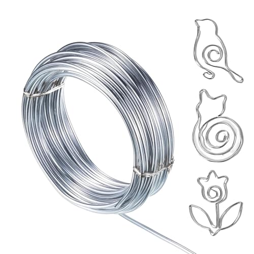 Basteldrah 3mm x 20M,Draht zum Basteln Aluminiumdraht,Silberdraht Aludraht Schmuckdraht Weich, Draht für Schmuck, Dekoteile, DIY-Skulpturen, Kranzherstellung,Craft Floral Model Skeleton Making von JCAKES