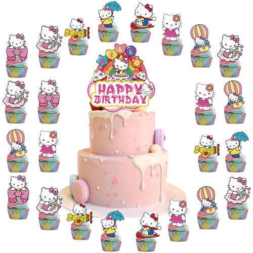 25 Stück Themen-Kuchenaufsätze für Babyparty, Geburtstagsfeier, Dekorationszubehör-C Geburtstagskuchen Dekoration, Baby-Kuchen Dekoration, Happy Birthday Cake Topper, von JCHENGS