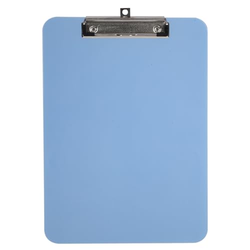 Klemmbrett aus Kunststoff, transparent, mit niedrigem Profil, Metallclip, A4, 22,9 x 31,8 cm, Bürobedarf, Schule, Studenten, Lehrer (transparentes Blau) von JCJuncai