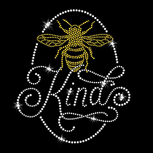 Bee Kind Glitzernde Kristalle Bügelbild Strass und Gold Strass Transfers für T-Shirts von JCS Rhinestones von JCS Rhinestones