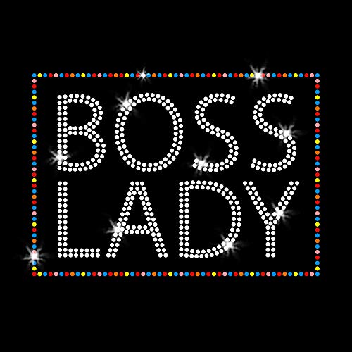 Boss Lady Woman Wife Glitzernde Kristalle Bügelbild Strass Transfers für T-Shirts von JCS Rhinestones von JCS Rhinestones