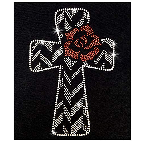 Christus Arose Kreuz Christlicher Glaube funkelnde Kristalle Bling Bügelbild Strass und Strass Transfers für T-Shirts von JCS Rhinestones von JCS Rhinestones