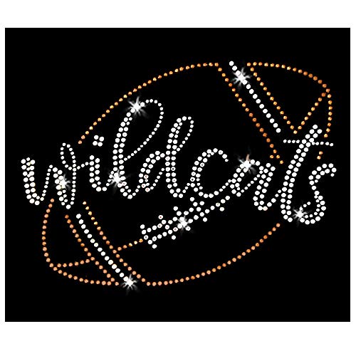 Wildcats Script Glitzerndes Fußball-Shirt mit Strass und Strasssteinen JCS Rhinestones von JCS Rhinestones