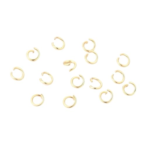 JCUIyon 100 Stück Biegeringe aus Edelstahl, Spaltringe for die Herstellung von DIY-Halskettenzubehör, Bastelzubehör(Gold,0.8x5mm) von JCUIyon