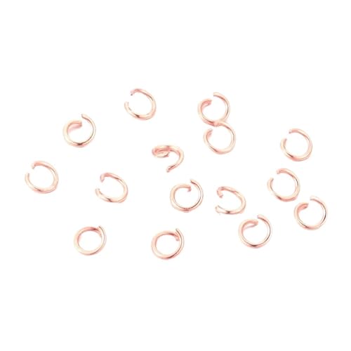 JCUIyon 100 Stück Biegeringe aus Edelstahl, Spaltringe for die Herstellung von DIY-Halskettenzubehör, Bastelzubehör(Rose Gold,0.8x5mm) von JCUIyon