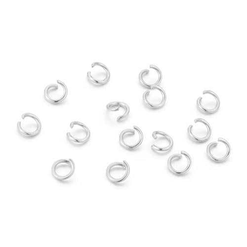 JCUIyon 100 Stück Biegeringe aus Edelstahl, Spaltringe for die Herstellung von DIY-Halskettenzubehör, Bastelzubehör(Silver,0.8x5mm) von JCUIyon