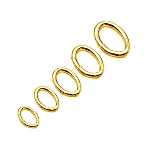 JCUIyon 200 Stück 4/5/6 mm Starke ovale Biegeringe und Spaltringe aus Edelstahl for die DIY-Herstellung von Armbändern und Halsketten(Gold,1.0x5x7mm) von JCUIyon