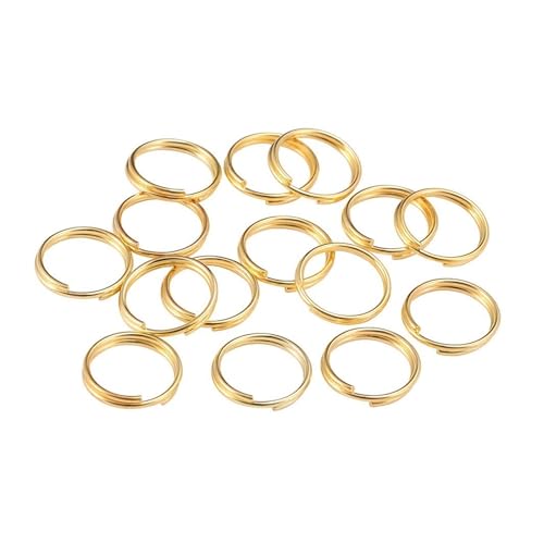 JCUIyon 50-200 Teile/los 4-20mm Offene Biegeringe Doppel Schleifen Gold Farbe Split Ringe Anschlüsse for Schmuck Machen liefert DIY(Gold,10mm) von JCUIyon