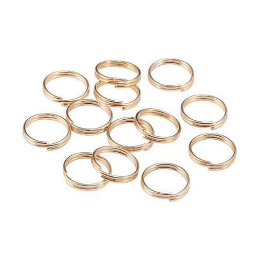 JCUIyon 50-200 Teile/los 4-20mm Offene Biegeringe Doppel Schleifen Gold Farbe Split Ringe Anschlüsse for Schmuck Machen liefert DIY(Rose Gold,10mm) von JCUIyon