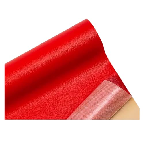 Kunstleder Selbstklebend Leder Reparatur Flicken, Selbstklebendes Leder-Reparaturset Für Risse, Polsterstoff Aus Vinyl-Kunstleder Für Sofas Möbel Autositze Stühle(Red) von JCWGLY