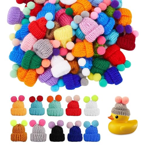 JDCMEI 30 Stück Mini Strickmützen Weihnachtsmütze Mini Wollmütze Puppen Hut Miniatur Basteln Plüschhut Weinflasche Topper Hut für DIY Basteln Kunsthandwerk Weihnachtsschmuck Weihnachtsgeschenke von JDCMEI