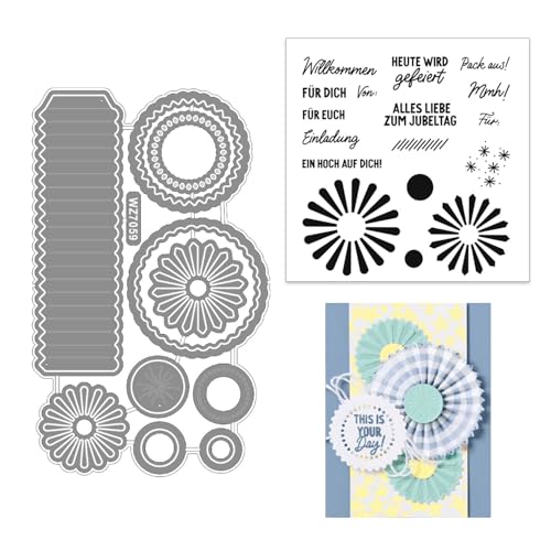 JDCMEI Stempel und Stanzen Set, Stanzschablonen Set, Stanzformen Stempel, Silicone Stamp Spring, Stanzschablonen für DIY Geburtstage Scrapbooking Kunst Handwerk Supplies Stamping von JDCMEI