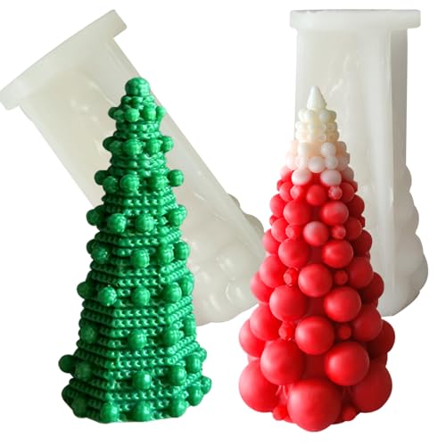 2 Stück gießformen silikon weihnachten tannenbaum Kerzenformen zum silikonform Gießen Weihnachtsbaum Silikonform Kerze Kerzen Formen Silikon für DIY Duftkerze,silikonform die Seifenherstellung von JDH Silicone