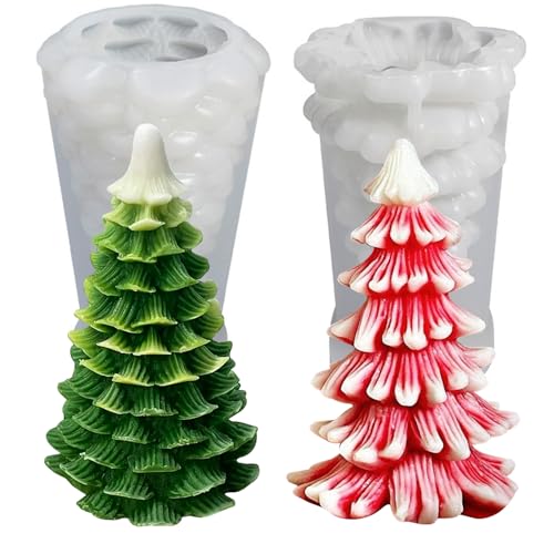 gießformen silikon weihnachten 2 Stück Weihnachtsbaum Kerzenform Silikon,Silikonformen Gießformen für DIY Weihnachten Deko Weihnachts Geschenkdekoration Schokolade, Kuchendekoration von JDH Silicone