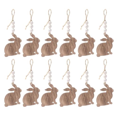 JDNH 12 Stück dekorative Baum-Anhänger Ostern hängende Dekorationen Hasen Baumschmuck Taschenanhänger für Zuhause und Event Dekoration von JDNH